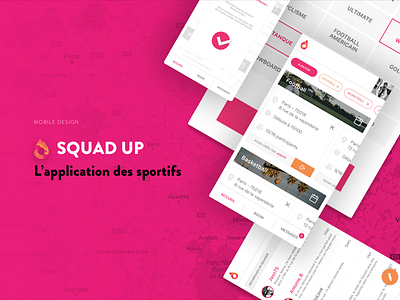Squad Up Application mobile app mobile application sport ui design uxdesign xd