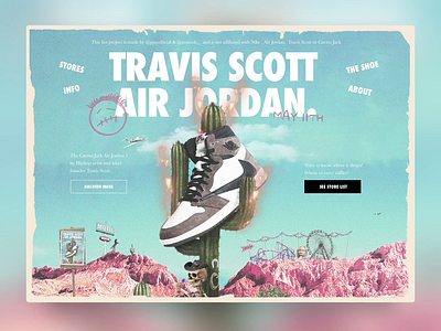 Travis Scott x Air Jordan 1 ''Cactus Jack'' website design animation astroworld desert fire graphicdesign hiphop jordan kanye kanye west landing motion motion design nike parallax sneaker texas travis travis scott webdesign website