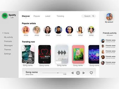 Spotify lite concept design app branding concept design logo typography ui ux vector webversion