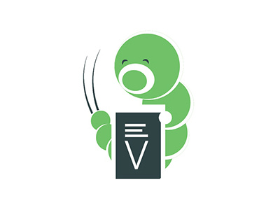 Vinula Logo book books copy flat green logo vinula website worm