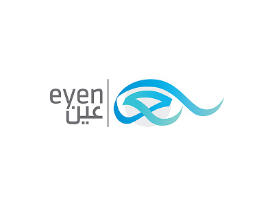 Eyen Logo agency arabic blue eye eyen icon logo marketing media social typography