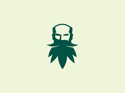 Cannabis logo - Leaf + Man beard branding canapa cannabis cannabislight graphic design leaf logo man