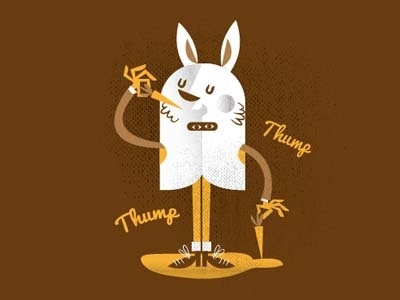 The Rabbit carrot costume fun funny illustration rabbit torso vertical