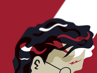 Harry Potter WIP blue glasses harry potter illustration red white wip