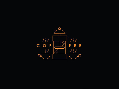 Let’s start this week properly. cafetiere coffee cups filter hot illustration line art orange vector vector art vector illustration