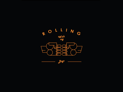 Rolling with my Boys boys friends homeboys lettering logo mates old school respect rolling sign touch vector illustration