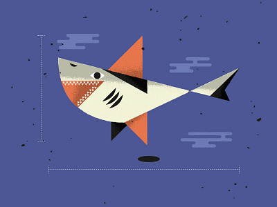 "ENORMOUS Tiger Shark Caught Off Australian Coast" - IFL Science australia flat design flat graphics ifl science illustration news retro science sea shark tiger shark vector illustration