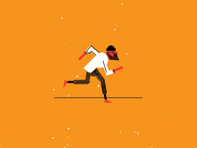 Sorry, been busy! beard busy illustration news notice run running rushing sorry update vector