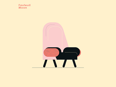 Fauteuil Moon chair fauteuil moon graphic icon illustration interior product design retro vintage