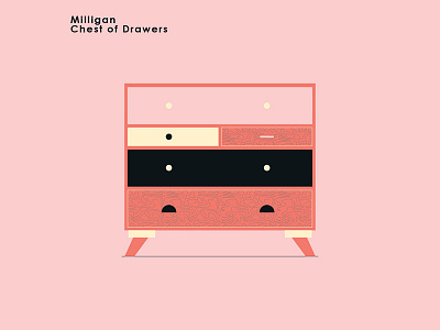 Milligan Chest of Drawers chest of drawers design furniture icon illustration milligan product design retro vector vintage