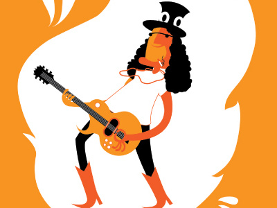 Celebrate the Greats "Slash" guns illustration les paul roses slash