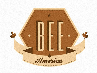 Bee America Logo Design bee america design honey logo