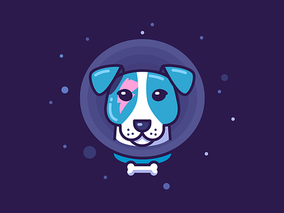Laika Stardog animal astro blue dog hero laika portrait science space star