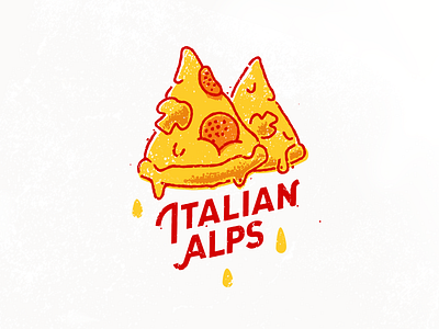 Italian Alps food italy logo mountain mountains pizza slice t-shirt