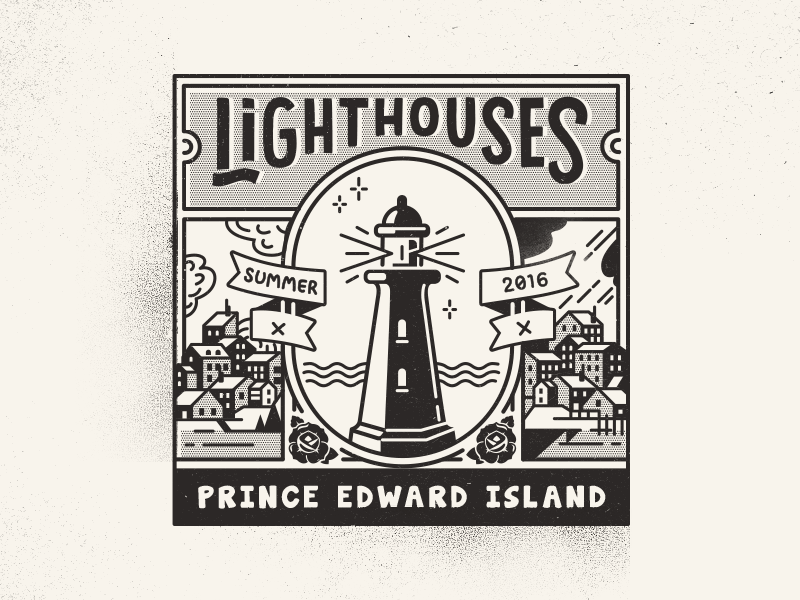 Lighthouses of Prince Edward Island atlantic postcard vintage black and white see trip summer pei canada lighthouse travel
