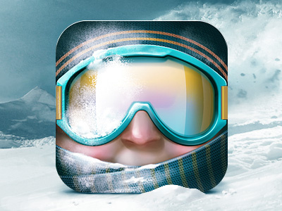 Ski Tracker ski snowboard sport winter app icon glasses goggles mask snow photoshop