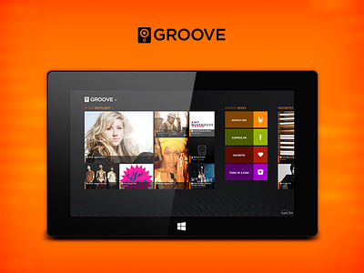 Groove Windows 8 app app hub metro music orange player ui windows 8