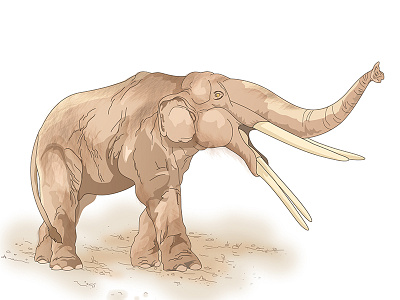 Extinct Gomphothere animal dinosaur illustration vector