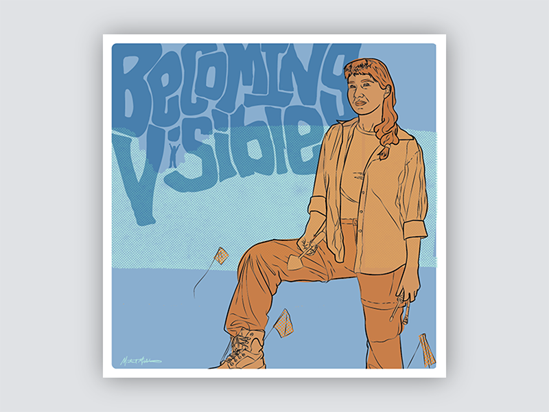 Gig Posters for Scientists - No. 2 women science gig poster portrait blue vector illustration