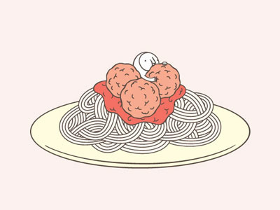 The Hiding-in-the-Wrong-Place Club: Spaghetti club food hiding italian meatballs spaghetti