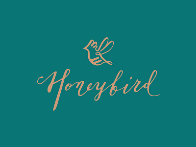 Honeybird Logo bakery bee bird calligraphy handtype honey honeybird lettering logo patisserie script typography