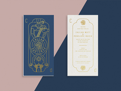 C&P Wedding Invitation illustration invitations knight playing card princess roses wedding wedding invitations