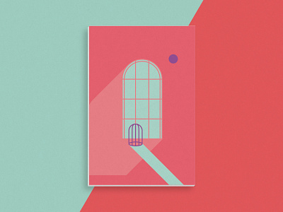 "Caged Cage" Card cage card graphic design illustration minimalism reality stationery window