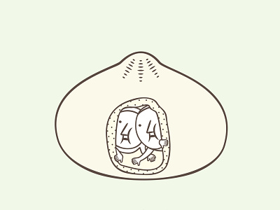 The Hiding-in-the-Wrong-Place Club: A Bun bao bun chinese chinese food cute illustration vector