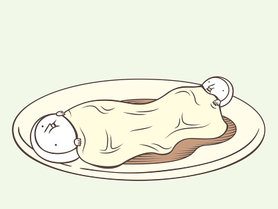 The Hiding-in-the-Wrong-Place Club: A plate of Rice Roll chinese chinese food cute dimsum food illustration rice roll vector