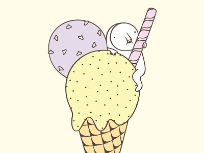 The Hiding-in-the-Wrong-Place Club: An Ice Cream Cone cone cute dessert hiding ice cream ice cream cone illustration sweet vector waffle