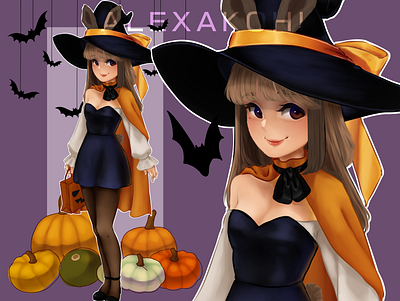 Halloween Costume bunny character cute digital girl halloween illustration kawaii