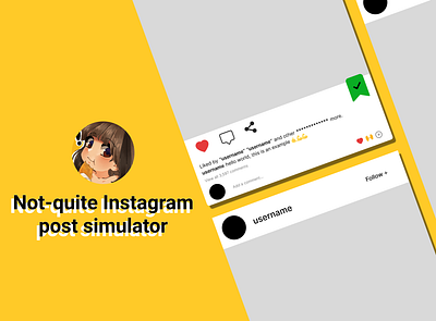 Not-Quite-Instagram Post Simulator. design graphic design ui