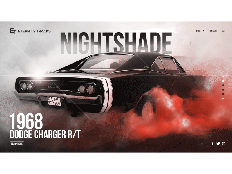 Eternity Tracks - Type 1. Nightshade cars dodge charger graphic design illustrator landing page logo design photo manipulation photoshop typography ui ux web design