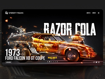 Eternity Tracks - Type 3. Razor Cola branding cars falcon ford landing page mad max photomanipulation photoshop photoshop art typography ui ux web design