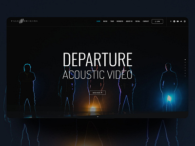 Pale Origins - Band website band blue dark landing page metal music one page design photography rock ui ux web design