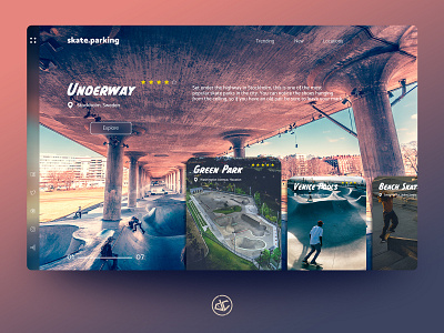 skate.parking - Landing Page Design adobe xd concept digital design landing page photoshop skate skateboard ui ux web web design