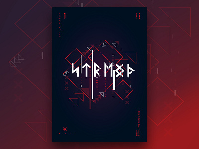Runic™ - Inscription 1 | Poster Design geometrical gradient graphic graphic design illustration illustrator art inscription minimal poster poster art poster challenge poster design print runes shapes typography vector