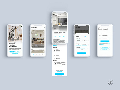 Premium Apartments - App Concept adobe xd apartments app app design app concept branding digital design exploration feed ios ios app design photoshop rental app ui user experience user interface ux