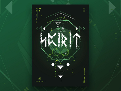 Runic™ - Inscription 7 | Poster Design digital art geometric gradient graphic design illustration line art nord nordic poster poster art poster challenge poster collection poster design print runes runic shapes typography vector vikings