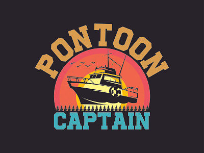 PONTOON CAPTAIN design graphic design illustration vector