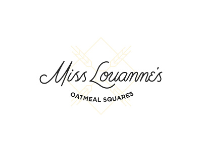 Miss Louanne's Oatmeal Squares branding design handlettered handlettering illustration logo mark oatmeal script snack square