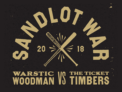 Sandlot War! baseball dallas game graphic design illustration jack white poster sandlot texas texture the ticket warstic