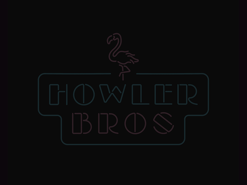 ¡Bienvenidos! 80s branding flamingo howler bros howler brothers illustration logo miami miami vice neon typography