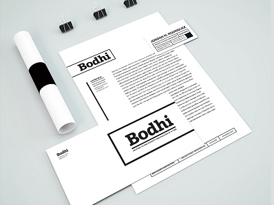 Bodhi branding logo stationery