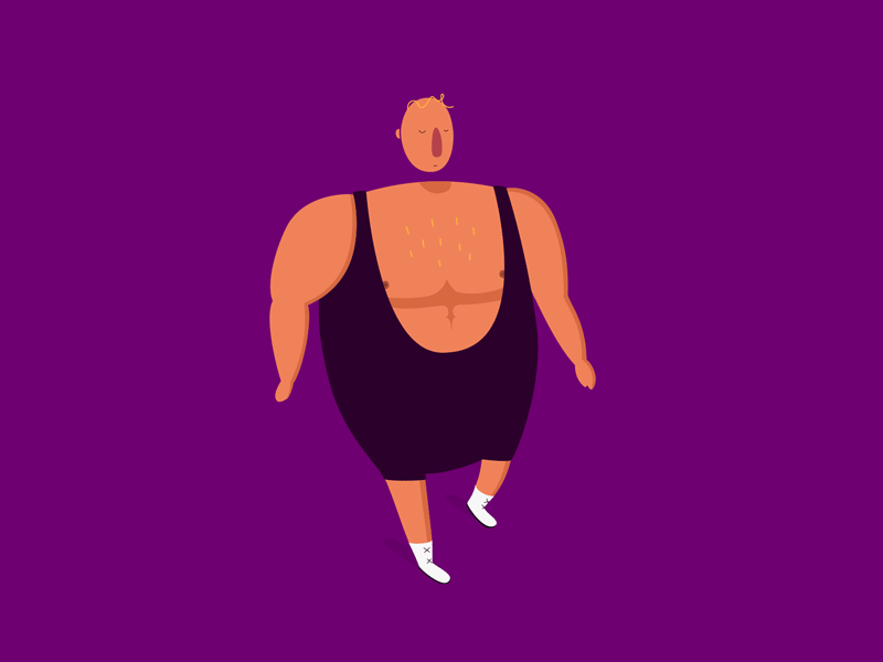 Wrestler Walk Cycle after effects animation cycle gif walk wrestler