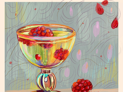 Champagne cocktail illustration digital painting food and drink art food illustration ill illustration photoshop
