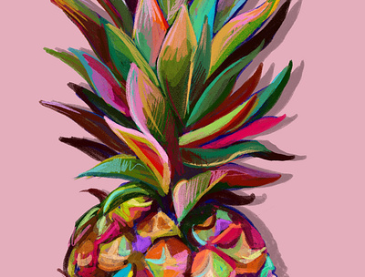 Pineapple digital painting food illustration illustration photoshop
