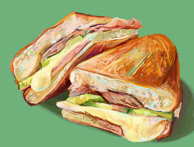 Cuban Sandwich digital painting food illustration illustration photoshop