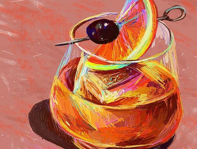 Sour Amaretto digital painting food illustration illustration photoshop