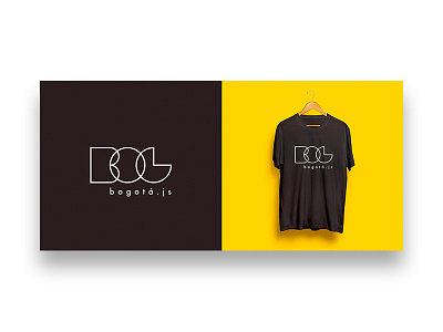 Bogotá.js T-shirt branding design geometric logo
